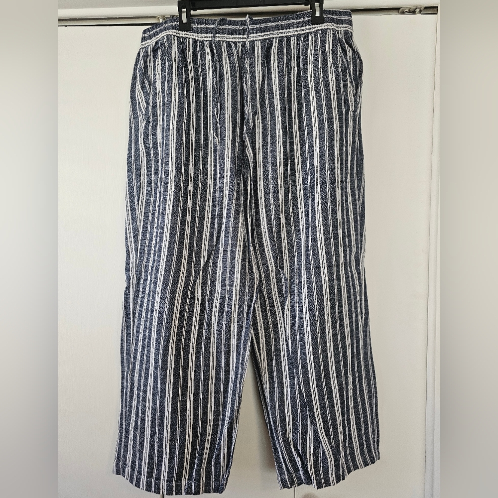 Striped Blue and White Women's Pants